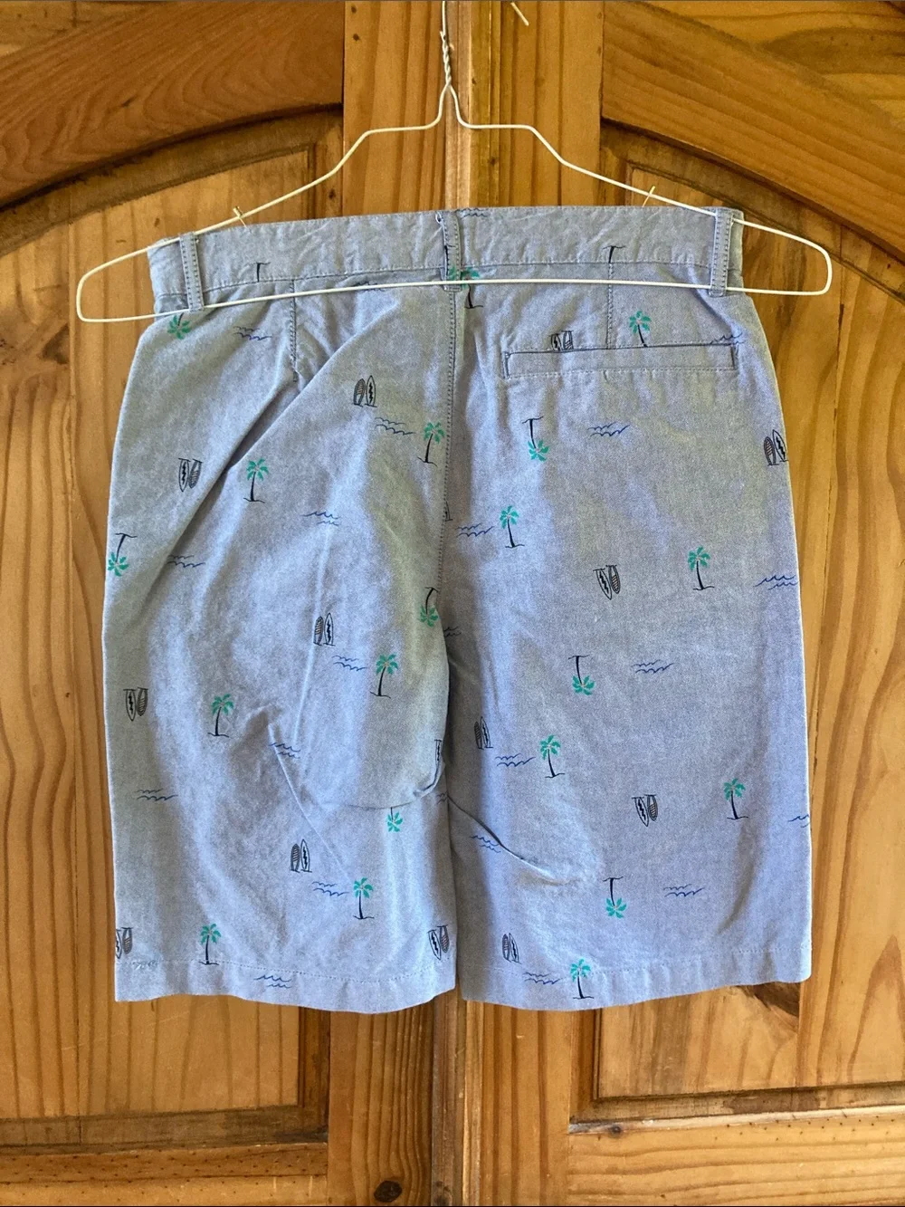 Boys Old Navy blue beach surf board long chino shorts size 14